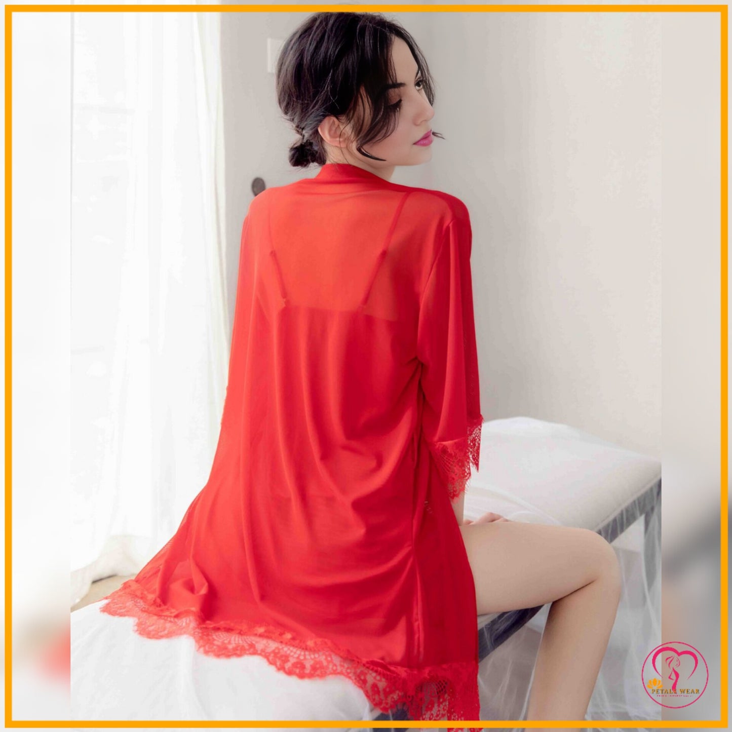 Floral Lace 3 Pcs Sleepwear Set