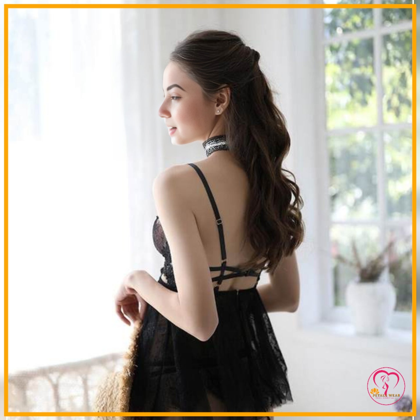 Lace Eyelash Night Dress Lingerie