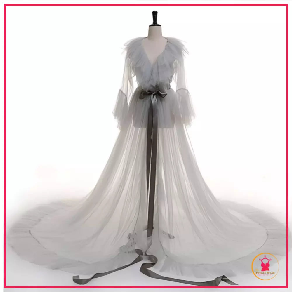 Elegant long bridal dress for romantic occasions