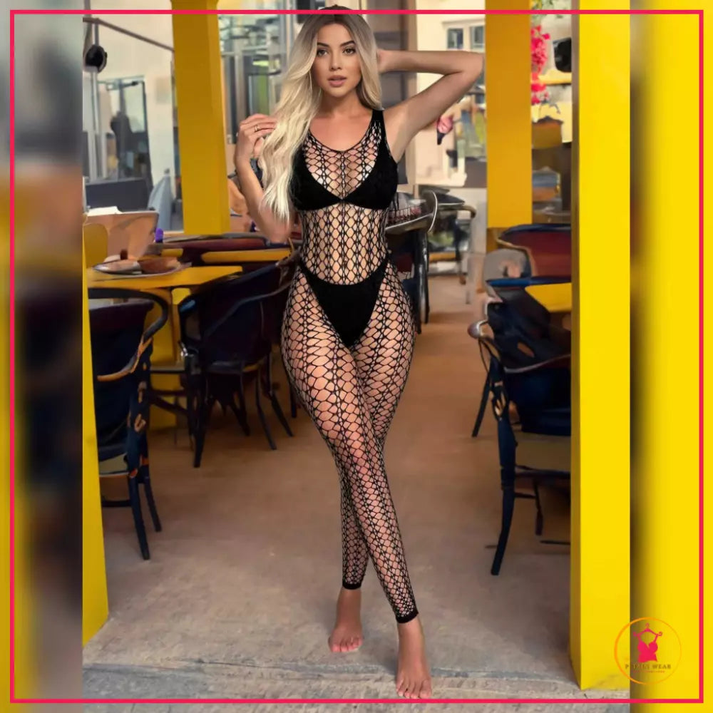 Europe Style Hollowout Bodystocking for Women - Petals Wear