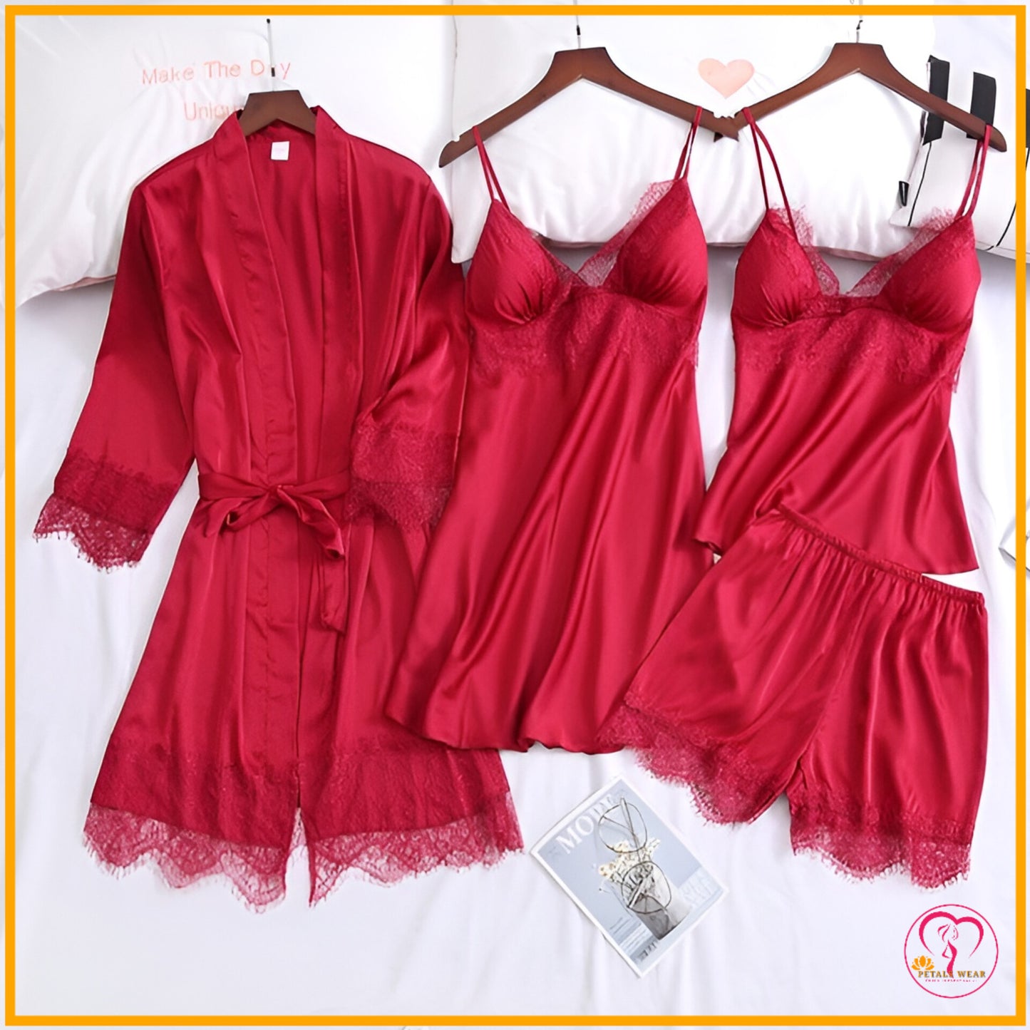 Luxury 5-Piece Silk Bridal Nightwear
