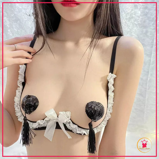 "Seamless No-Bra Solution – Glitter Heart Design – Petals Wear"