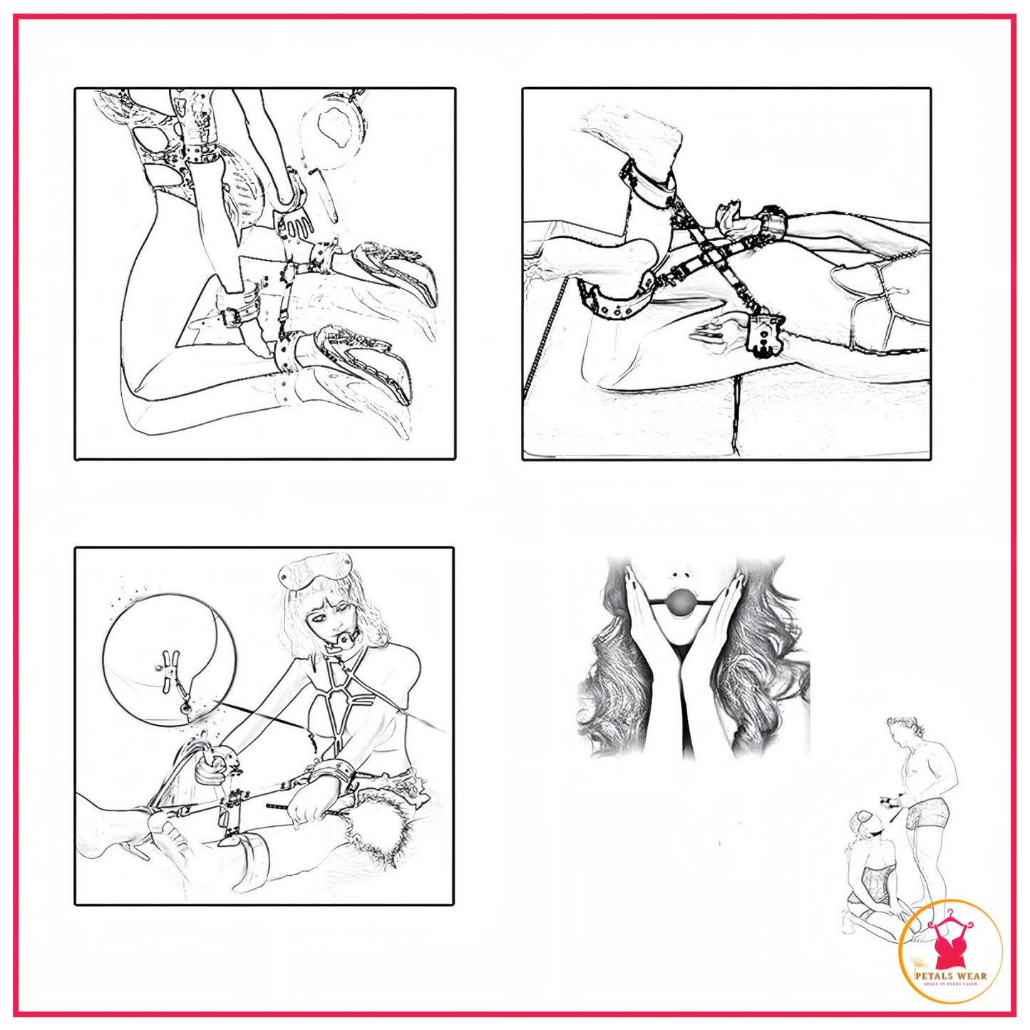 complete bondage kit with eye mask mouth strap