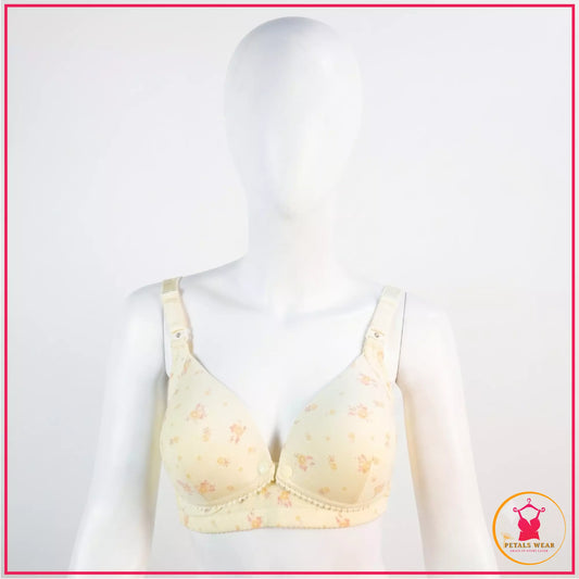 Front Open Maternity Nursing Bra - Pale Yellow