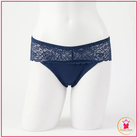 Lace Embroidered Everyday Comfort Panty - Blue