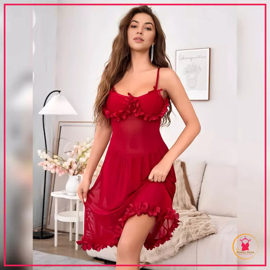 Elegant Short Night Dress for Brides in Free Size

