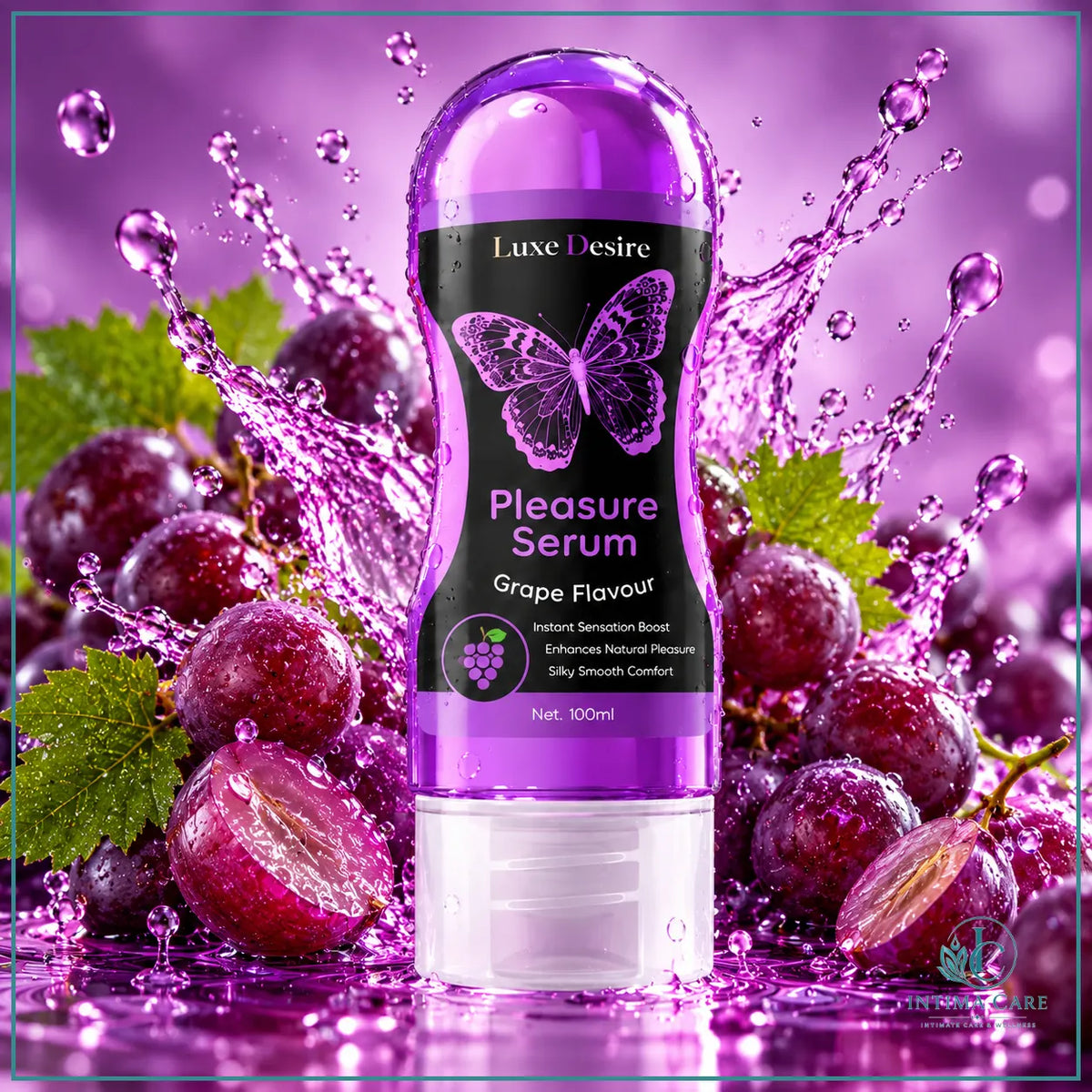 Flavored water-based lubricant 100ml for couples available in Strawberry Banana and Grapes