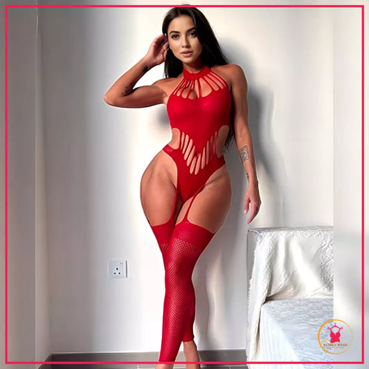 High Elastic Open Crotch Full Body Stocking for Women - Petals Wear Pakistan

