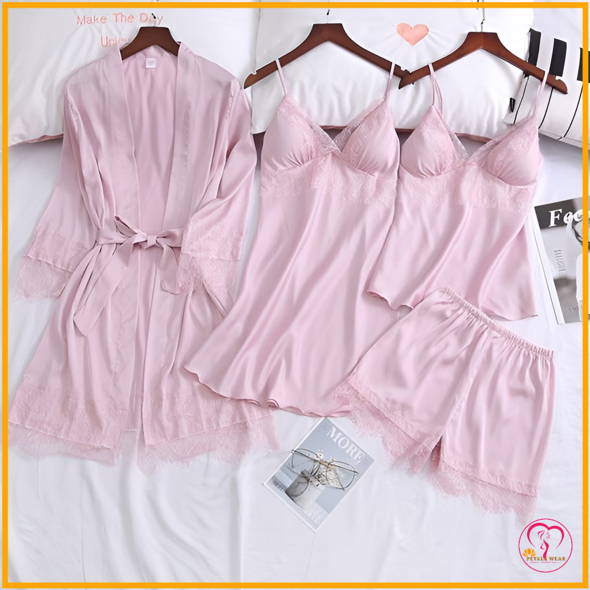Luxury 5-Piece Silk Bridal Nightwear
