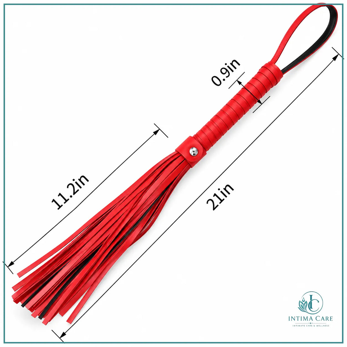 Leather-inspired roleplay whip accessory available at Intima Care