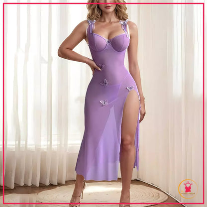 Long see-through dress for romantic occasions
