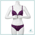 Romantic floral lace bra panty set with front open styling