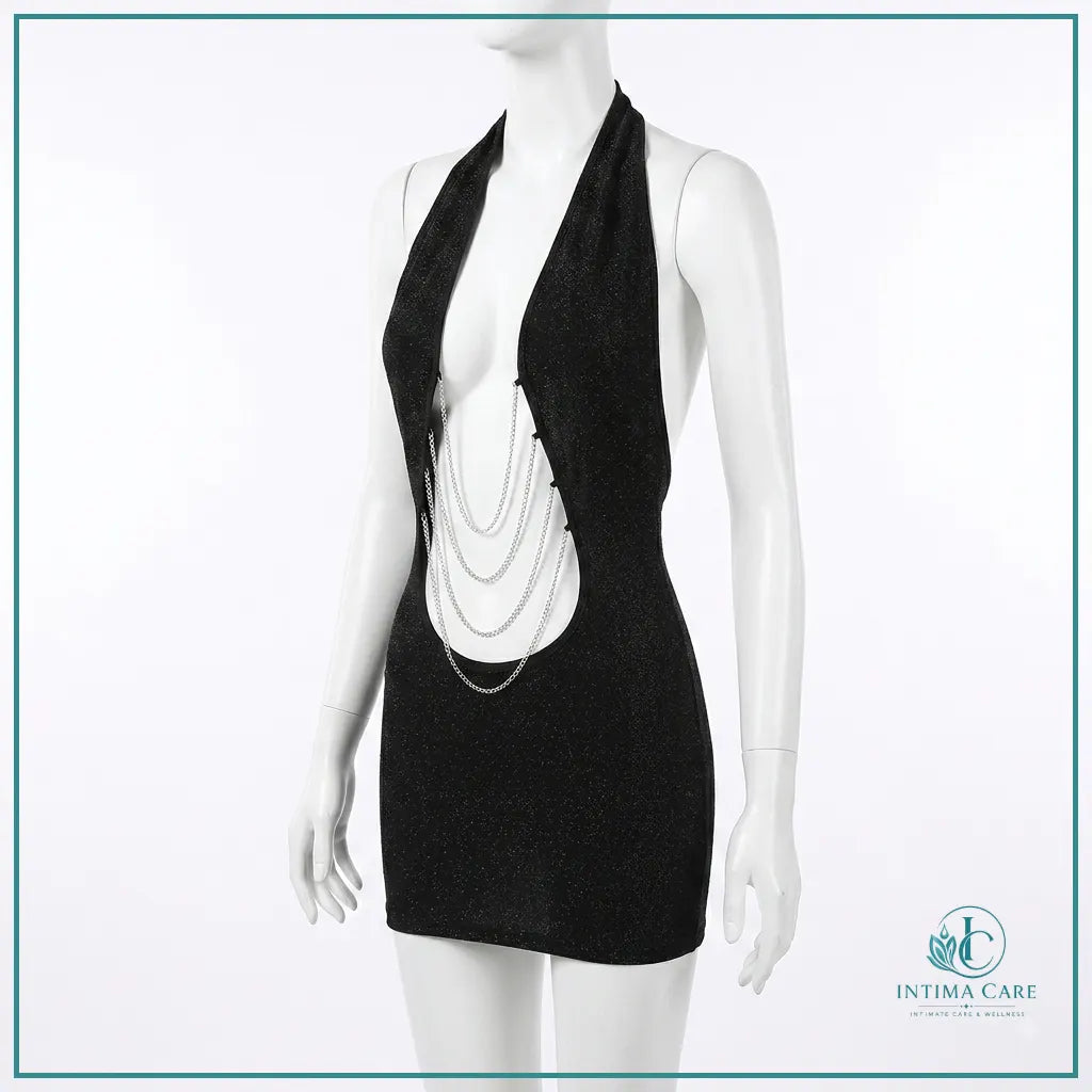 Backless mini lingerie dress with matching panty