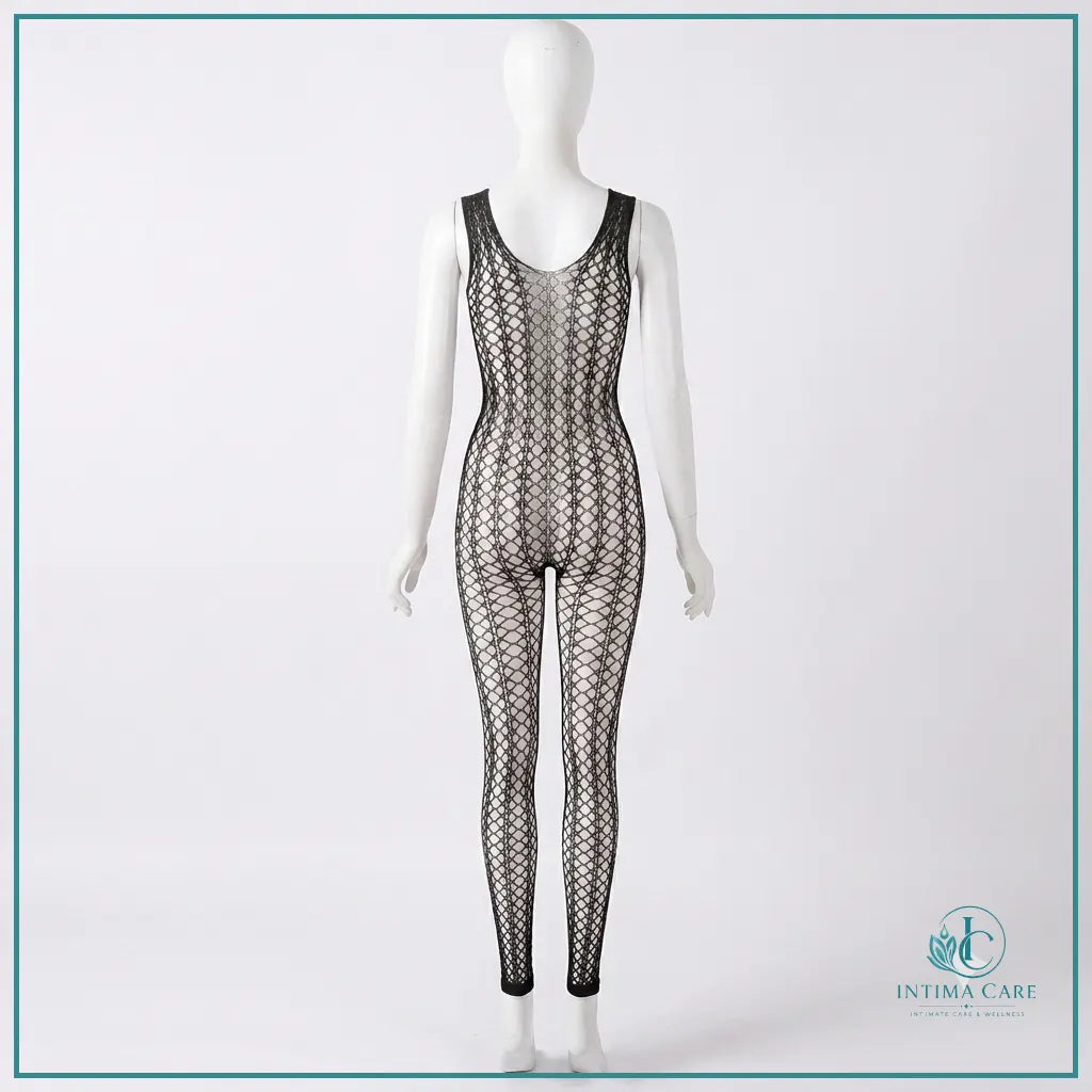 Women's hollowout bodystocking lingerie with included stockings