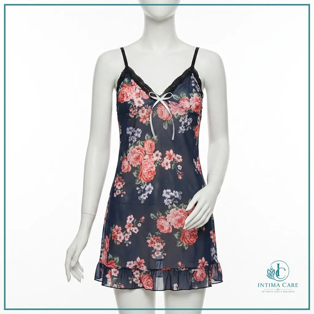 Two-piece floral print lingerie set for women