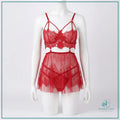 Eyelash lace night dress lingerie set for women at Intima Care