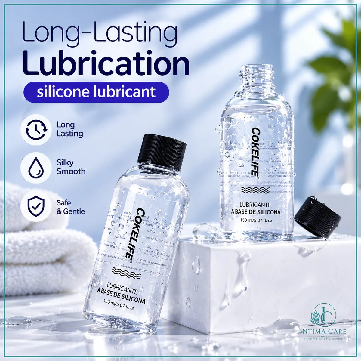 Silicone based personal lubricant 150ml for silky smooth lubrication