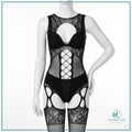 Open crotch fishnet bodystocking lingerie for women