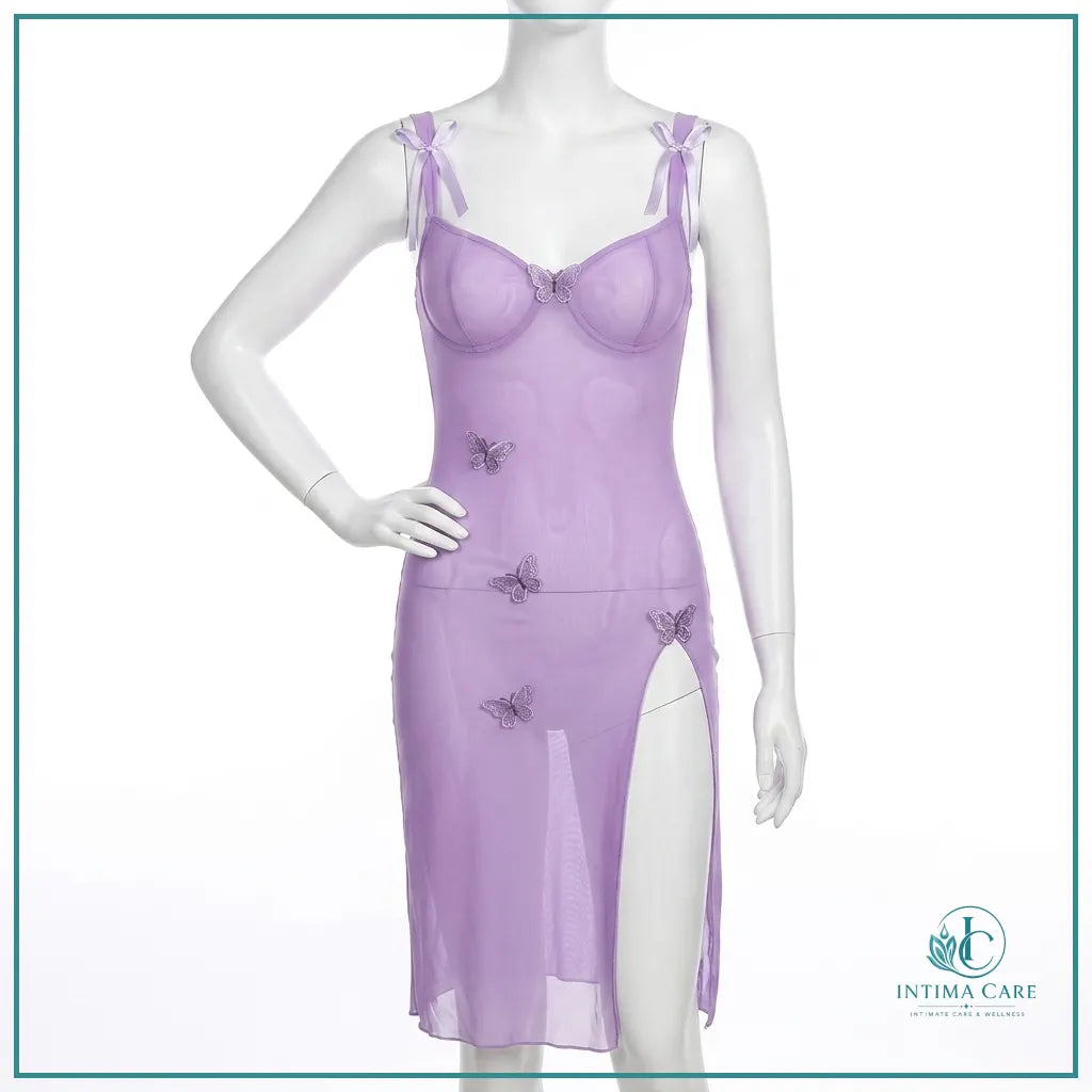 See Through Sheer Mesh Party Dress for women with matching panty