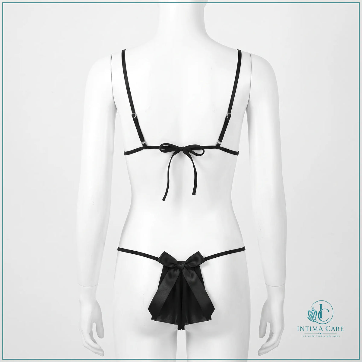 Sheer bikini lingerie set featuring a bold and alluring transparent appearance