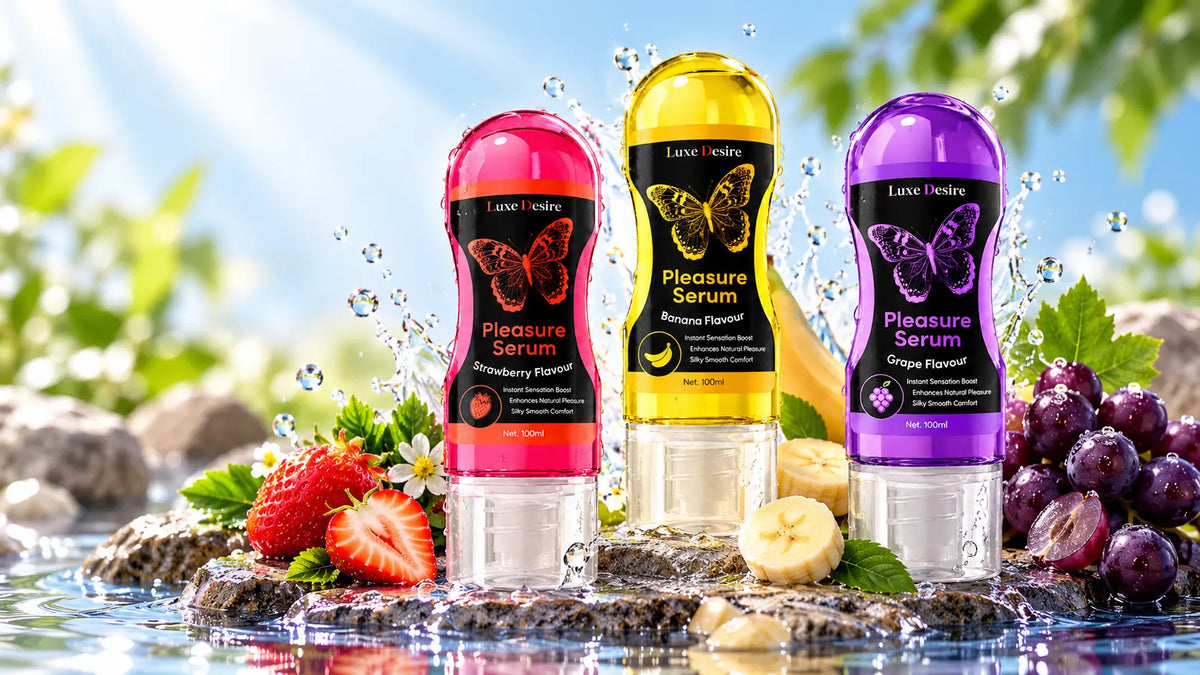 Breast Enhance Essential Oil, Hip Up Firming Essential Oil and Breast Enhancement Cream displayed together in an Intima Care body care collection.
